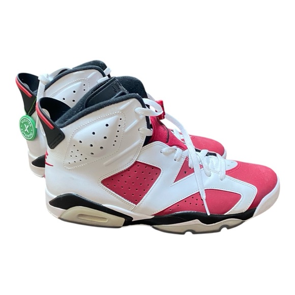 Air Jordan 6 Retro Carmine' White and Red Sneakers Size 13 - Picture 2 of 6